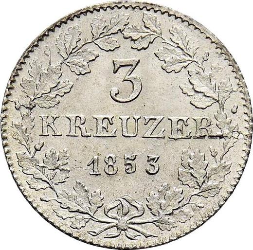 Reverse 3 Kreuzer 1853 - Silver Coin Value - Frankfurt am Main, Free City