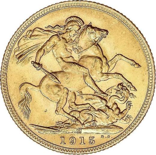 Reverse Sovereign 1915 M - Gold Coin Value - Australia, George V