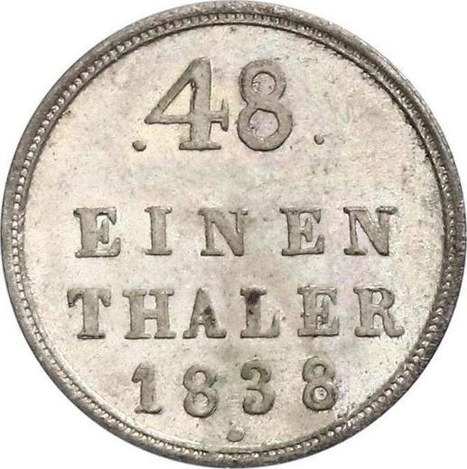 Reverse 1/48 Thaler 1838 - Silver Coin Value - Mecklenburg-Strelitz, George