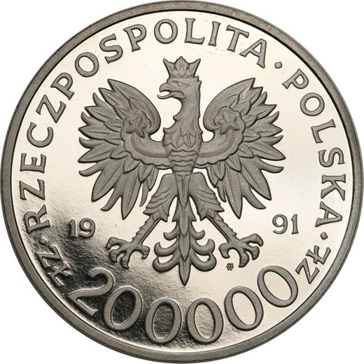 Anverso Pruebas 200000 eslotis 1991 MW ET "70 aniversario de la Feria Internacional de Poznan" Níquel - valor de la moneda  - Polonia, República moderna