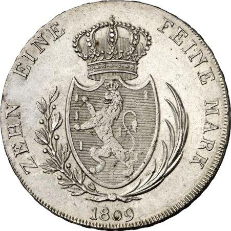 Reverse Thaler 1809 L - Silver Coin Value - Nassau, Frederick Augustus