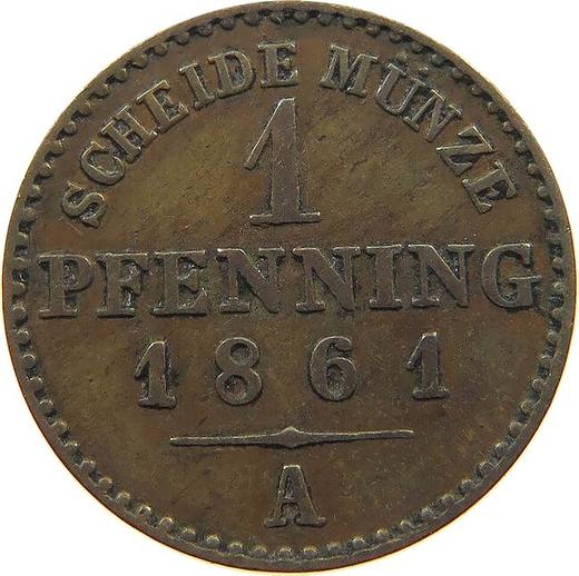 Reverse 1 Pfennig 1861 A - Coin Value - Prussia, William I