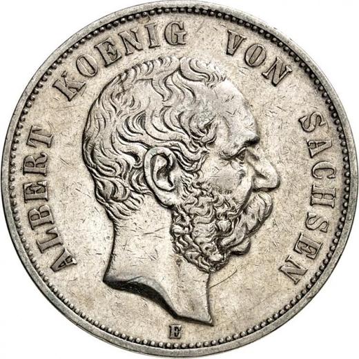Obverse 5 Mark 1894 E "Saxony" - Silver Coin Value - Germany, German Empire