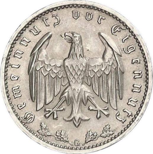 Reverso 1 Reichsmark 1938 G "Tipo 1933-1939" - valor de la moneda  - Alemania, Alemania nazi