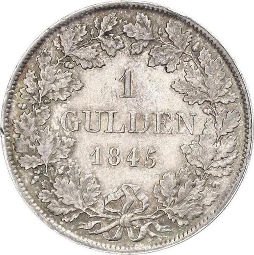 Reverso 1 florín 1845 - valor de la moneda de plata - Hohenzollern-Sigmaringen, Carlos