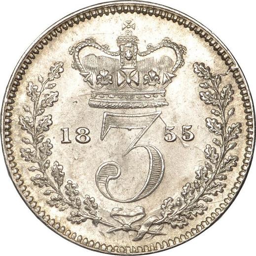 Revers 3 Pence 1855 - Silbermünze Wert - Großbritannien, Victoria