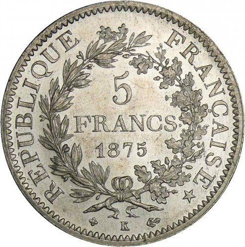 Reverse 5 Francs 1875 K "Hercules" - Silver Coin Value - France, Third Republic