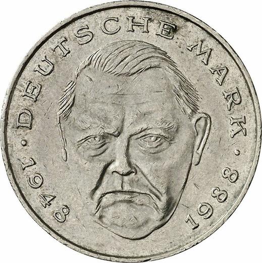Avers 2 Mark 1991 D "Ludwig Erhard" - Münze Wert - Deutschland, BRD