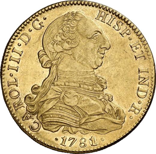 Obverse 8 Escudos 1781 Mo FF - Gold Coin Value - Mexico, Charles III