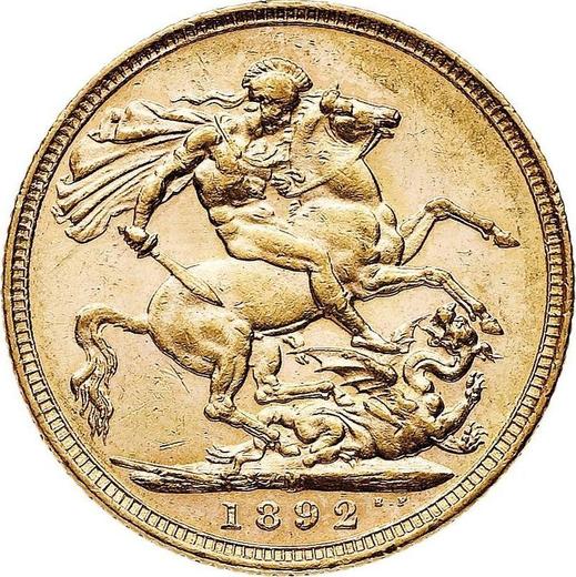 Reverse Sovereign 1892 M JEB "Jubilee portrait" - Gold Coin Value - Australia, Victoria