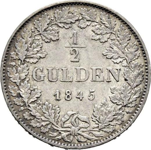 Реверс монеты - 1/2 гульдена 1845 года D - цена серебряной монеты - Гогенцоллерн-Зигмаринген, Карл