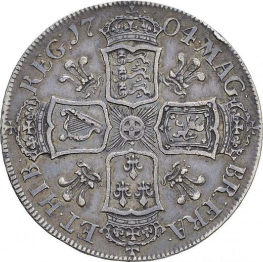 Реверс монеты - 1/2 кроны (Полукрона) 1704 года Перья в углах - цена серебряной монеты - Великобритания, Анна