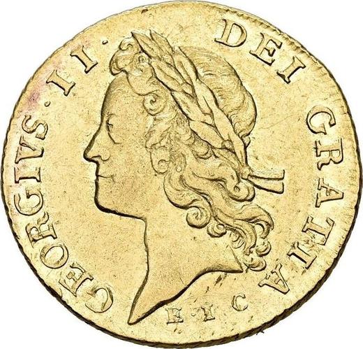 Obverse Guinea 1732 EIC "Young Head" Large lettering - Gold Coin Value - United Kingdom, George II