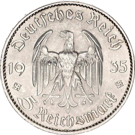 Reverse 5 Reichsmark 1935 F "Garrison Church (undated)" - Silver Coin Value - Germany, Third Reich