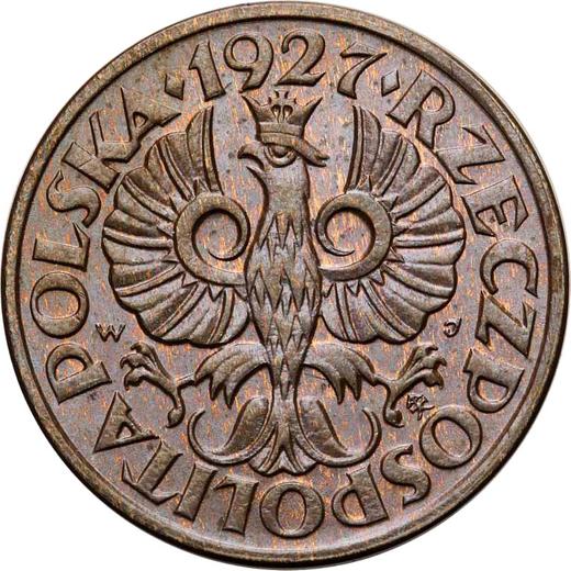 Awers monety - 1 grosz 1927 WJ - cena monety - Polska, II Rzeczpospolita