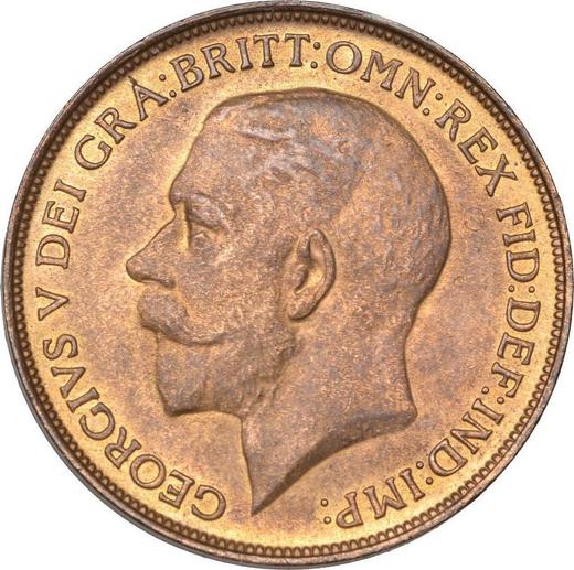 Аверс монеты - Пенни 1912 года H "Тип 1911-1936" - цена  монеты - Великобритания, Георг V