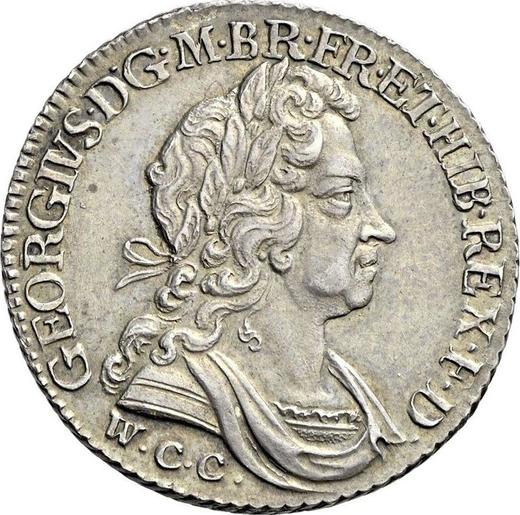 Obverse Shilling 1724 WCC "Second draped bust" Roses and "CC" in angles - Silver Coin Value - United Kingdom, George I