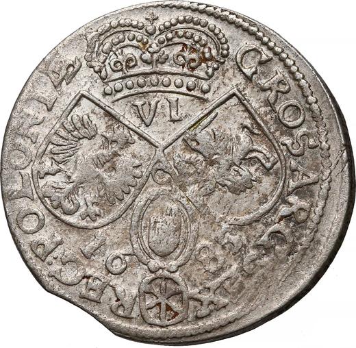 Revers 6 Gröscher 1685 C B "Porträt mit Krone" - Silbermünze Wert - Polen, Johann III Sobieski