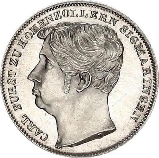 Obverse 1/2 Gulden 1848 D - Silver Coin Value - Hohenzollern-Sigmaringen, Karl