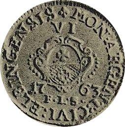 Reverse 6 Groszy (Szostak) 1763 FLS "Elbing" - Silver Coin Value - Poland, Augustus III