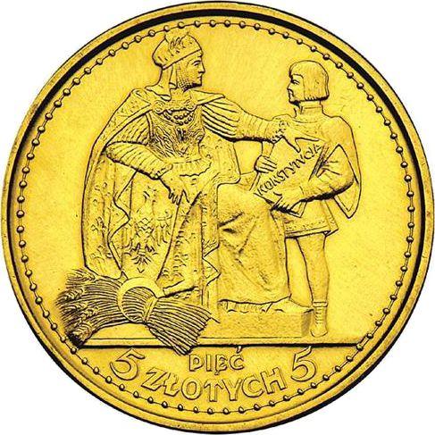 Reverse Pattern 5 Zlotych 1925 ⤔ "Rim of 81 dots" Gold - Gold Coin Value - Poland, II Republic
