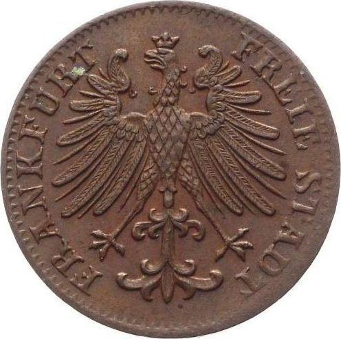 Аверс монеты - 1 гелер 1854 года - цена  монеты - Франкфурт-на-Майне, Вольный город