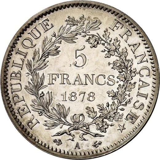 Reverse 5 Francs 1878 A "Hercules" - Silver Coin Value - France, Third Republic