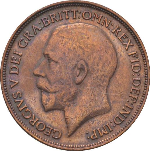 Anverso Penique 1918 "Tipo 1911-1936" - valor de la moneda  - Gran Bretaña, Jorge V