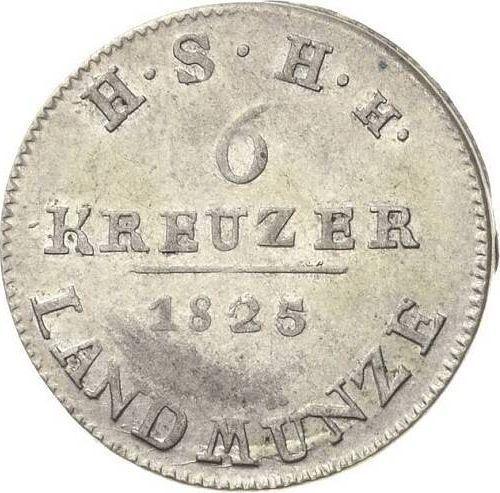 Rewers monety - 6 krajcarów 1825 - cena srebrnej monety - Saksonia-Hildburghausen, Fryderyk