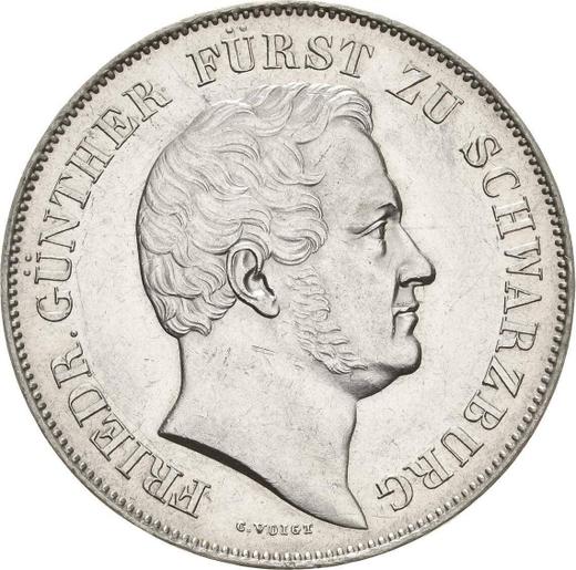 Awers monety - 2 guldeny 1846 - cena srebrnej monety - Schwarzburg-Rudolstadt, Fryderyk Günther