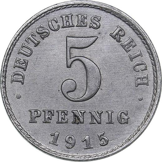 Anverso 5 Pfennige 1915 A "Tipo 1915-1922" - valor de la moneda - Alemania, Imperio alemán