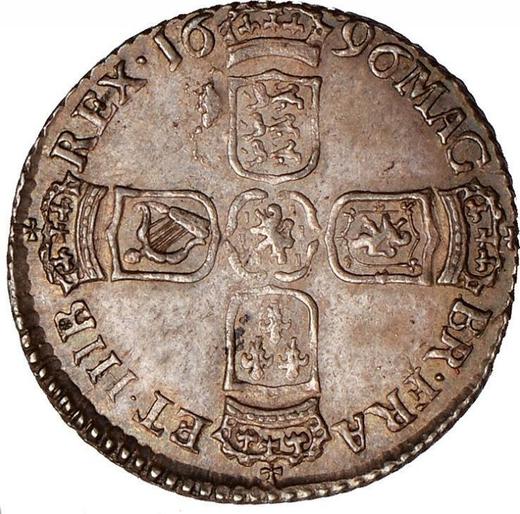 Reverse Sixpence 1696 "First laureated bust" Late harp Large crowns - Silver Coin Value - United Kingdom, William III