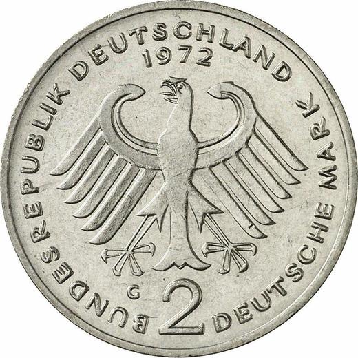 Revers 2 Mark 1972 G "Heuss" - Münze Wert - Deutschland, BRD