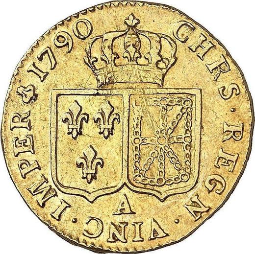 Reverso Louis d'Or 1790 A - valor de la moneda de oro - Francia, Luis XVI