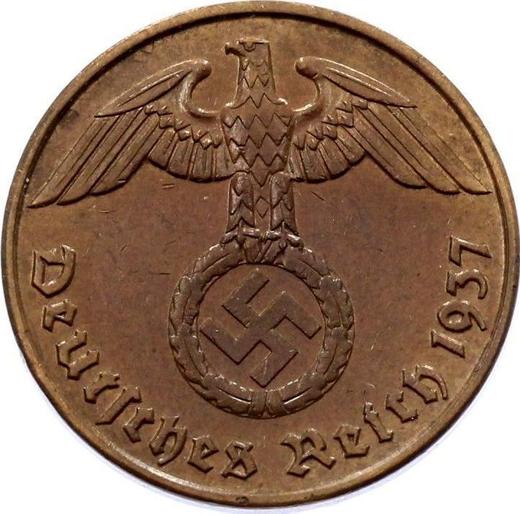 Reverse 2 Reichspfennig 1937 J "Type 1936-1940" -  Coin Value - Germany, Third Reich