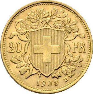 Reverse 20 Francs 1903 B "Vreneli" - Gold Coin Value - Switzerland, Confederation