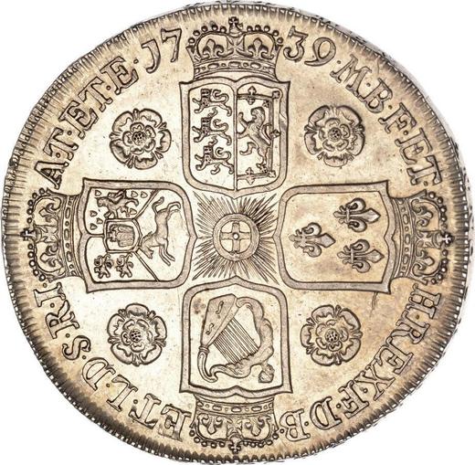 Реверс монеты - 1 крона 1739 года "Портрет в молодом возрасте" - цена серебряной монеты - Великобритания, Георг II