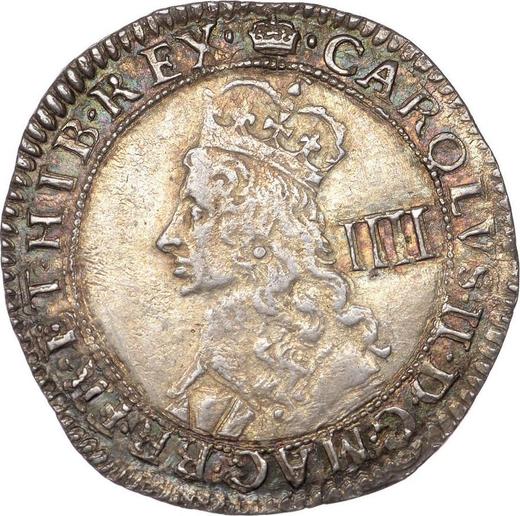 Obverse Fourpence (Groat) no date (1660-1662) Mark of value "IIII" - Silver Coin Value - United Kingdom, Charles II
