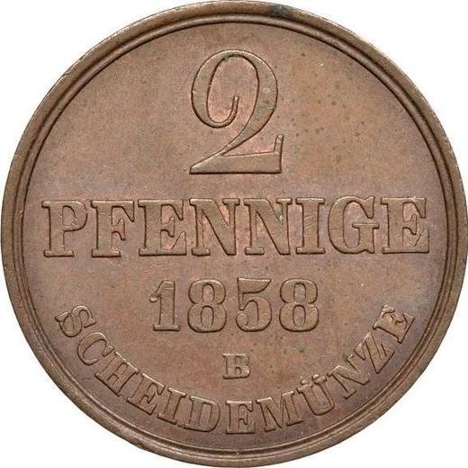 Reverse 2 Pfennig 1858 B -  Coin Value - Hanover, George V