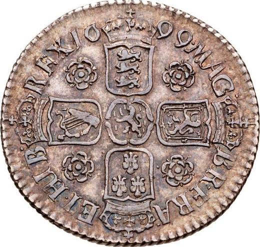 Reverse Shilling 1699 "Fifth laureate bust" Roses in angles - Silver Coin Value - United Kingdom, William III