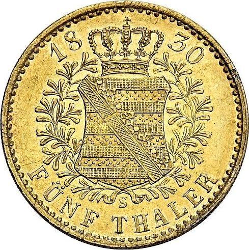 Reverse 5 Thaler 1830 S - Gold Coin Value - Saxony-Albertine, Anthony