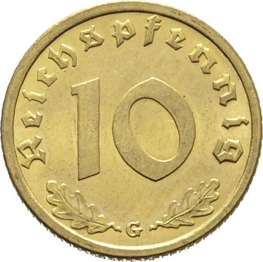 Obverse 10 Reichspfennig 1937 G "Type 1936-1939" -  Coin Value - Germany, Third Reich
