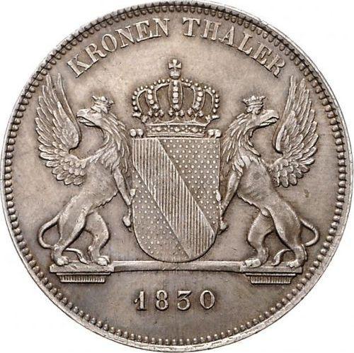 Reverse Thaler 1830 - Silver Coin Value - Baden, Leopold