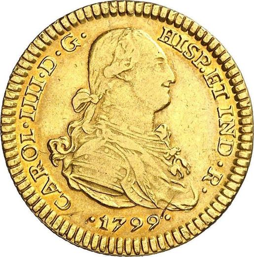 Anverso 2 escudos 1799 Mo FM - valor de la moneda de oro - México, Carlos IV