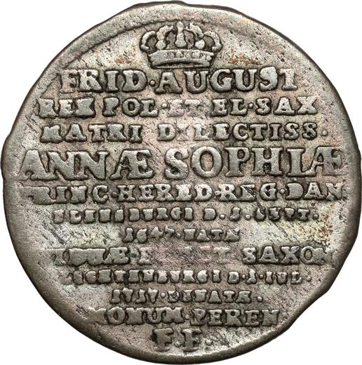 Rewers monety - Dwugrosz 1717 IGS "Na śmierć Anny Zofii" - cena srebrnej monety - Polska, August II Mocny