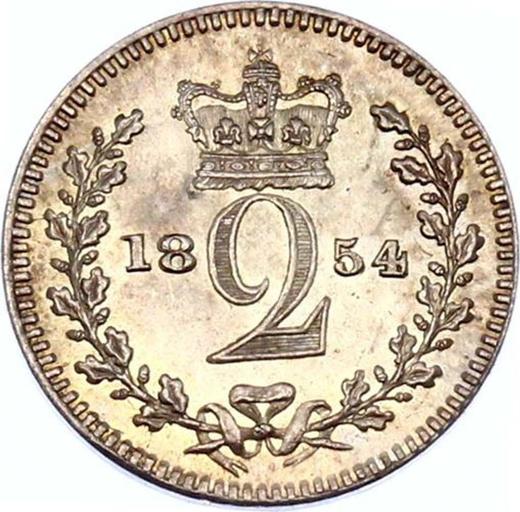 Reverso 2 peniques 1854 - valor de la moneda de plata - Gran Bretaña, Victoria