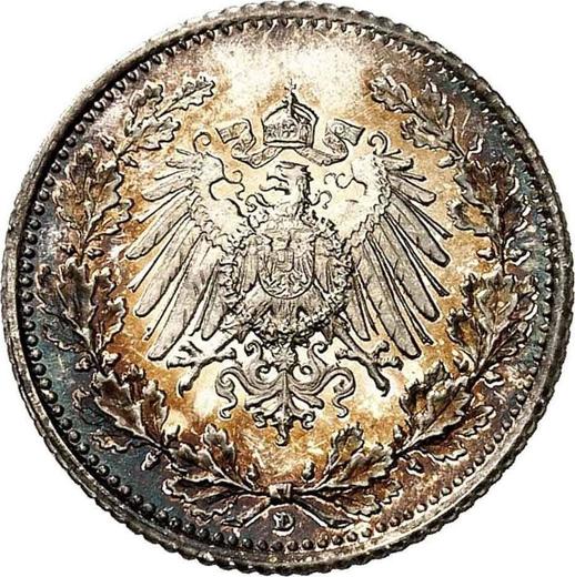 Реверс монеты - 1/2 марки 1919 года D - цена серебряной монеты - Германия, Германская Империя