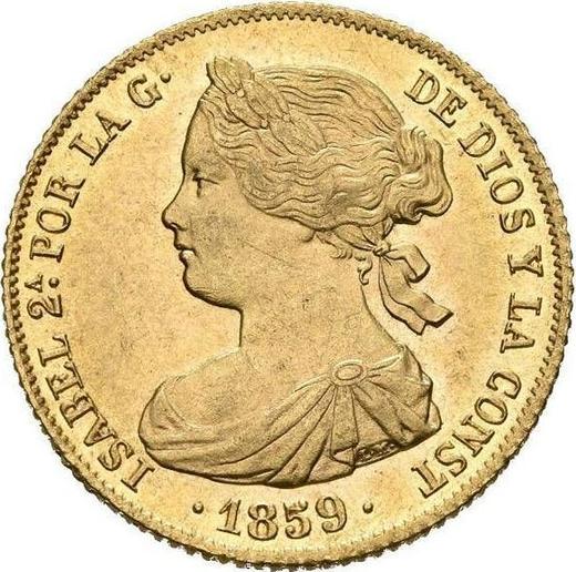 Obverse 100 Reales 1859 8-pointed star - Gold Coin Value - Spain, Isabella II
