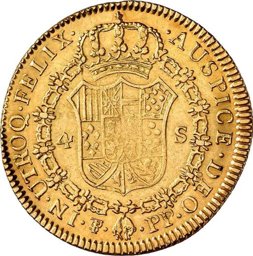 Reverse 4 Escudos 1799 PTS PP - Gold Coin Value - Bolivia, Charles IV
