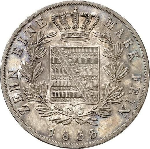 Reverse Thaler 1833 - Silver Coin Value - Saxe-Coburg and Gotha, Ernest I